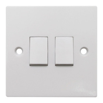 6Amp 2 Gang 2 Way Wall Switch by Pifco