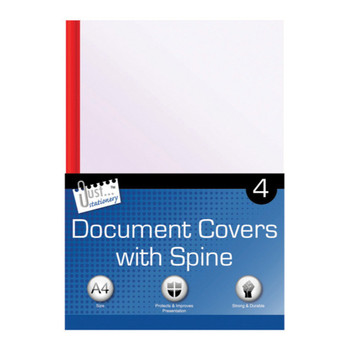 Pack of 4 A4 Clear Document Covers With Spines