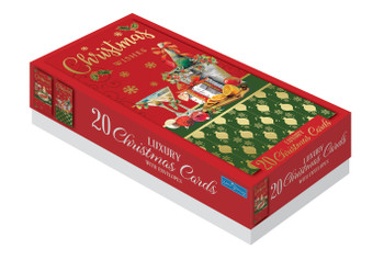 Box of 20 Party Celebrations Design Luxury Slim Christmas Greetings Cards With Envelopes Box of 20 Party Celebrations Design Luxury Slim Christmas Greetings Cards With Envelopes