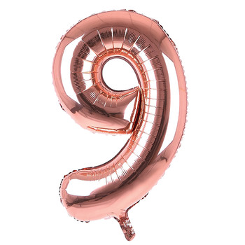 Giant Foil Rose Gold 9 Number Balloon