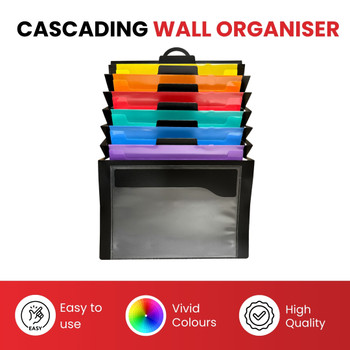 A4 6 Pocket Cascading Wall Organiser by Janrax A4 6 Pocket Cascading Wall Organiser by Janrax