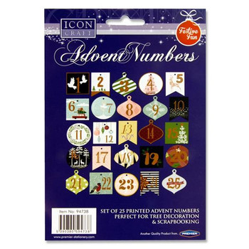 Pack of 25 Christmas Fun Advent Numbers by Icon Craft