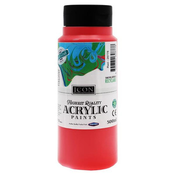 Red Acrylic Paint 500ml by Icon Art