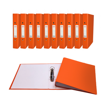 Pack of 20 A5 Orange Paper Over Board Ring Binders by Janrax Pack of 20 A5 Orange Paper Over Board Ring Binders by Janrax
