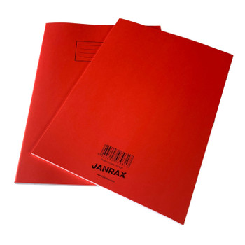 Pack of 25 Janrax A4 Red 80 Pages Feint and Ruled Exercise Books