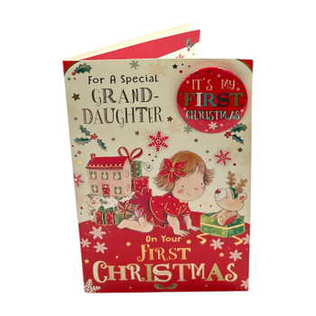 For a Special Granddaughter Badge First Christmas Card For a Special Granddaughter Badge First Christmas Card
