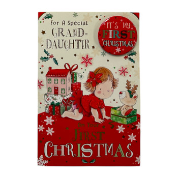 For a Special Granddaughter Badge First Christmas Card For a Special Granddaughter Badge First Christmas Card