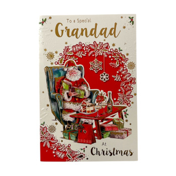 Santa Reading Book Design To a Special Grandad Christmas Card Santa Reading Book Design To a Special Grandad Christmas Card