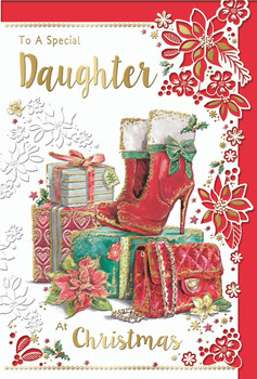 To a Special Daughter Shoes and Purse Design Christmas Card