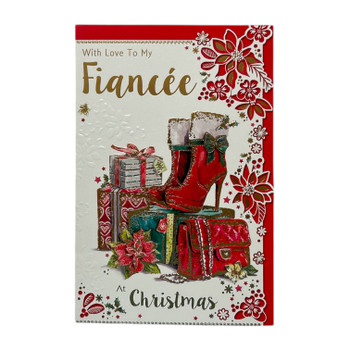 With Love to My Fiancee Shoes and Purse Design Christmas Card With Love to My Fiancee Shoes and Purse Design Christmas Card
