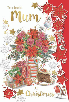 To a Special Mum Stack of Gifts Design Christmas Card