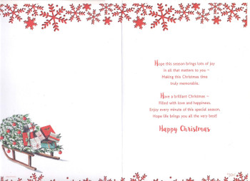 With Love to My Partner Gifts on Sleigh Design Christmas Card