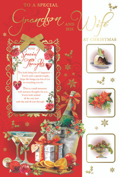 A Toast to a Special Grandson and His Wife With Special Thoughts Christmas Card A Toast to a Special Grandson and His Wife With Special Thoughts Christmas Card