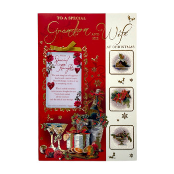 A Toast to a Special Grandson and His Wife With Special Thoughts Christmas Card A Toast to a Special Grandson and His Wife With Special Thoughts Christmas Card