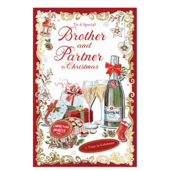 To a Special Brother and Partner Elegant Christmas Celebration Card To a Special Brother and Partner Elegant Christmas Celebration Card