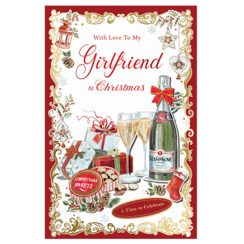 With Love to My Girlfriend Elegant Christmas Celebration Card With Love to My Girlfriend Elegant Christmas Celebration Card