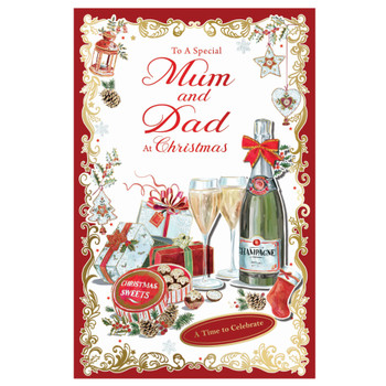 A Time to Celebrate Design To a Special Mum and Dad Christmas Card