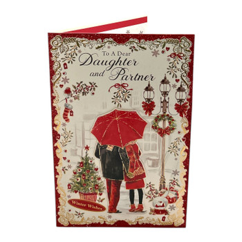 Winter Wishes To a Dear Daughter and Partner With Love Christmas Card Winter Wishes To a Dear Daughter and Partner With Love Christmas Card