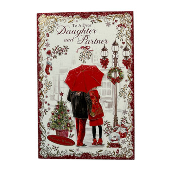 Winter Wishes To a Dear Daughter and Partner With Love Christmas Card Winter Wishes To a Dear Daughter and Partner With Love Christmas Card