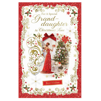 With Love to a Wonderful Granddaughter Christmas Card