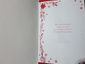 Christmas Wishes To Mum Elegant Red Dress & Festive Decor Card Christmas Wishes To Mum Elegant Red Dress & Festive Decor Card