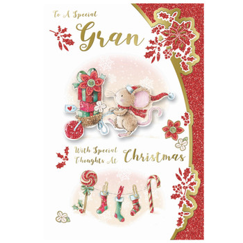 To a Special Gran Mouse With Love Design Christmas Card