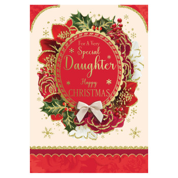For a Very Special Daughter Flower Frame Design Christmas Card For a Very Special Daughter Flower Frame Design Christmas Card