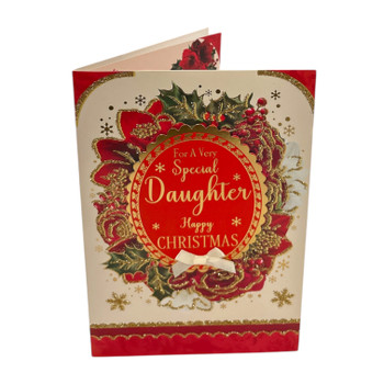 For a Very Special Daughter Flower Frame Design Christmas Card For a Very Special Daughter Flower Frame Design Christmas Card