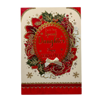 For a Very Special Daughter Flower Frame Design Christmas Card For a Very Special Daughter Flower Frame Design Christmas Card