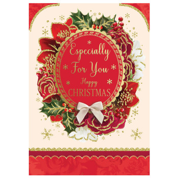 Especially For You Flower Frame Design Open Christmas Card Especially For You Flower Frame Design Open Christmas Card