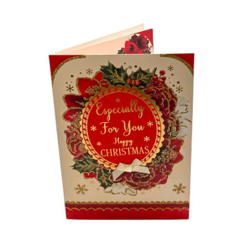 Especially For You Flower Frame Design Open Christmas Card Especially For You Flower Frame Design Open Christmas Card