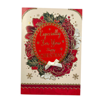 Especially For You Flower Frame Design Open Christmas Card Especially For You Flower Frame Design Open Christmas Card