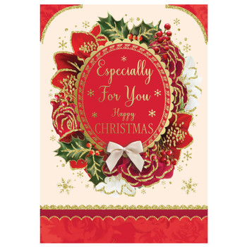 Especially For You Flower Frame Design Open Christmas Card