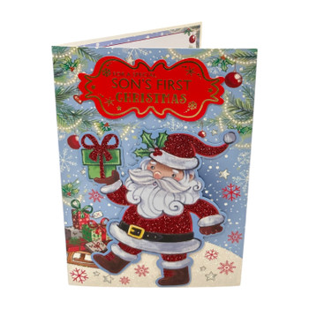Santa With Gift Design For a Special Son's 1st Christmas Card Santa With Gift Design For a Special Son's 1st Christmas Card
