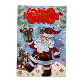 Santa With Gift Design For a Special Son's 1st Christmas Card Santa With Gift Design For a Special Son's 1st Christmas Card