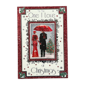 To The One I Love Lovely Couple With Snowy Scene Design Christmas Card To The One I Love Lovely Couple With Snowy Scene Design Christmas Card