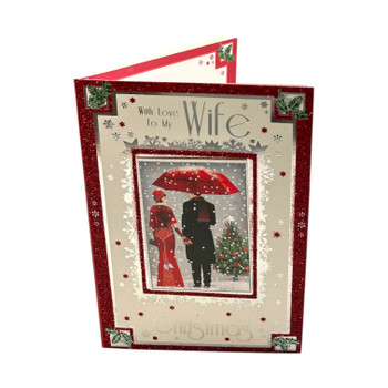To Wife Lovely Couple With Snowy Scene Design Christmas Card To Wife Lovely Couple With Snowy Scene Design Christmas Card