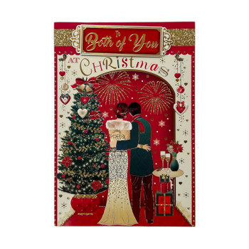 To Both of You Beautiful Couple Enjoying Fireworks Design Christmas Card To Both of You Beautiful Couple Enjoying Fireworks Design Christmas Card