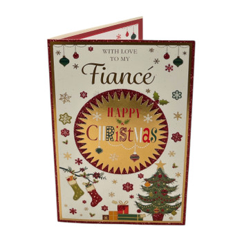 With Love To My Special Fiance Gold Frame Design Christmas Card With Love To My Special Fiance Gold Frame Design Christmas Card
