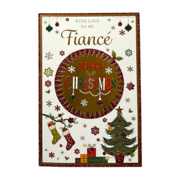 With Love To My Special Fiance Gold Frame Design Christmas Card With Love To My Special Fiance Gold Frame Design Christmas Card
