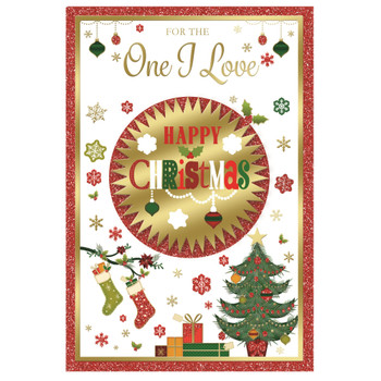 For The One I Love Gold Frame Design Christmas Card For The One I Love Gold Frame Design Christmas Card