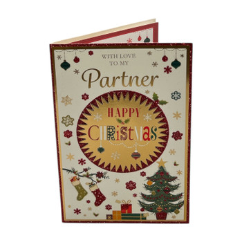 With Love To My Partner Gold Frame Design Christmas Card With Love To My Partner Gold Frame Design Christmas Card