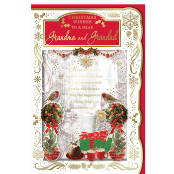 To a Dear Grandma and Grandad Best Wishes Classic Design Christmas Card To a Dear Grandma and Grandad Best Wishes Classic Design Christmas Card