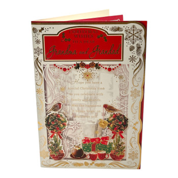 To a Dear Grandma and Grandad Best Wishes Classic Design Christmas Card To a Dear Grandma and Grandad Best Wishes Classic Design Christmas Card