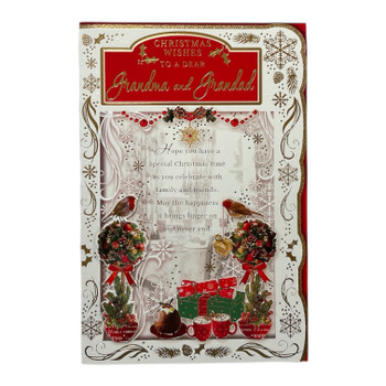 To a Dear Grandma and Grandad Best Wishes Classic Design Christmas Card To a Dear Grandma and Grandad Best Wishes Classic Design Christmas Card