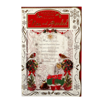 To a Dear Nan and Grandad Best Wishes Classic Design Christmas Card To a Dear Nan and Grandad Best Wishes Classic Design Christmas Card
