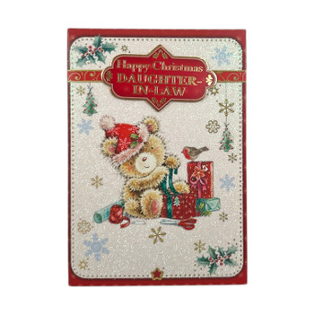 For Daughter In Law Bear Wrapping Gift Design Christmas Card