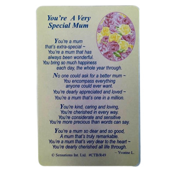 You`re A Very Special Mum(Sentimental Keepsake Wallet / Purse Card)...