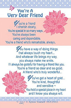 Friendship Keepsake Card You're A Very Dear Friend