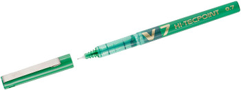 Pilot V7 Hi-Techpoint Green Rollerball Pen (Single)